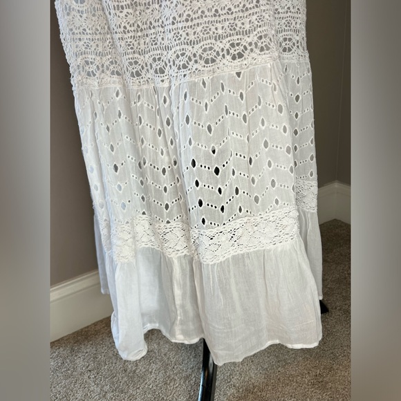 NEW White Cotton Summer Beach Dress - Women’s Small - Picture 7 of 15